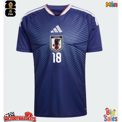 Japan Ayase Ueda #18 Replica Home Stadium Shirt World Cup 2026 Short Sleeve